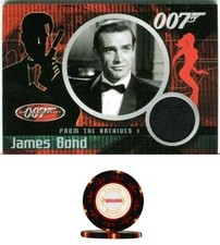 ⚡⚡✨ JAMES BOND SEAN CONNERY COSTUME SUIT CARD CC1 DR NO + CASINO ROYALE chip