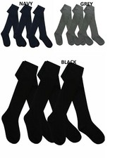 5 Pack Girls Tights Super Soft Cotton Rich School Uniform Black Grey Navy 2-13y