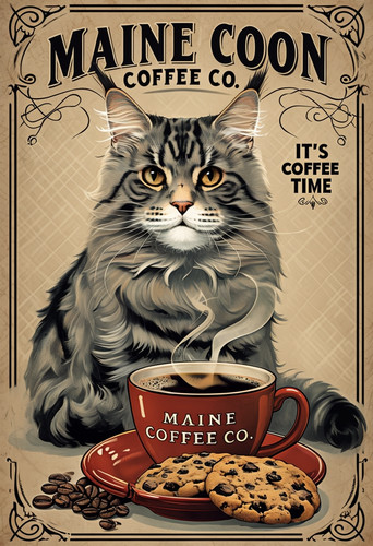 Maine coon coffee - co, metal