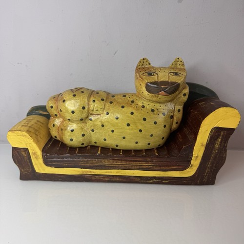 Hand carved wooden - hand, cat