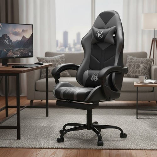 Gaming chair with footrest - chair, &