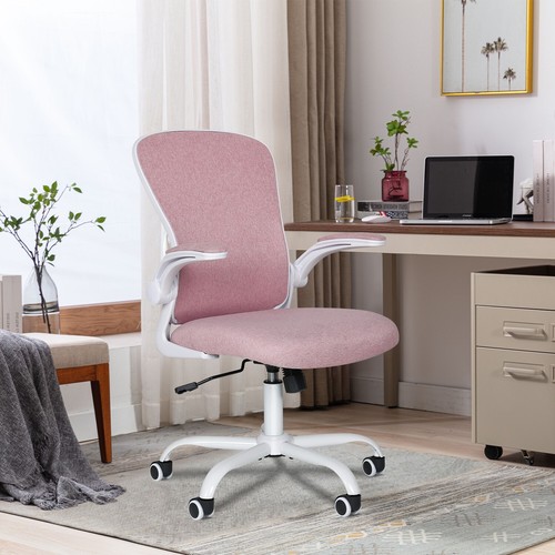 Pink mesh office chair - office,