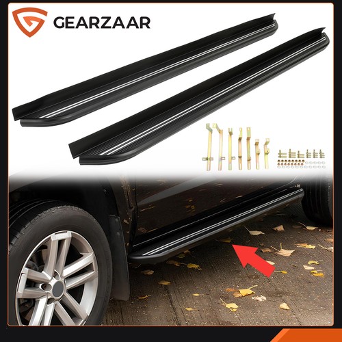 Aluminum black side steps - black,
