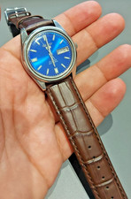 Vintage Seiko 5 Auto Men’s Day/Date Blue Dial Wristwatch 21 Jewels Japan