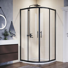 Black Frame Quadrant Shower Enclosure And Tray 800/900/1000/1200mm Glass Cubicle