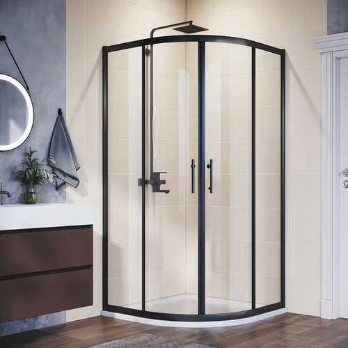 Black frame quadrant shower - black,