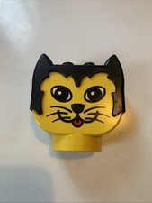 1x Lego Duplo Primo Baby Animal Head Cat Yellow Black Brick dupkittyheadpb1