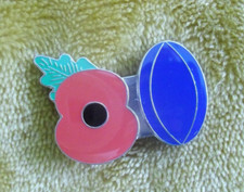 Remembrance Rugby Pin Badge Blue Ball ~NEW~