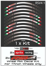 APRILIA RSV4  Motorcycle Wheel Rim Stickers Decals Stripes Emblems Kit