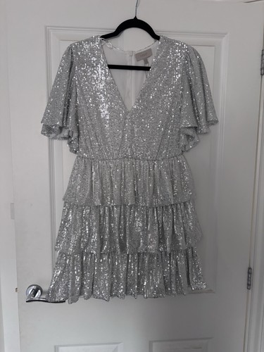 Coast silver sequin tiered - coast,