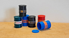 6 Oil Drums for Farm/workshop/layout diorama - coloured and labelled 1/32 scale