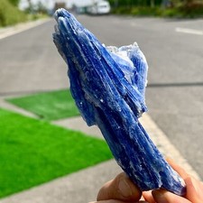 106G Natural blue kynite with clear quartz specimen crystal spiritual energy