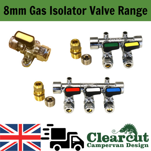 8mm gas isolator valve - 8mm, range