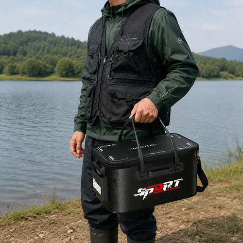 Foldable fishing bucket - foldable, for