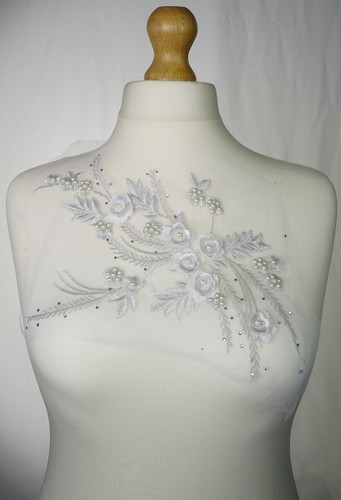 Flower embroidery bridal - 3d,