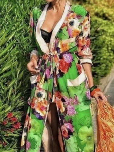 Zara rare green floral print - green,