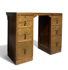 ANTIQUE OAK DESK ART DECO