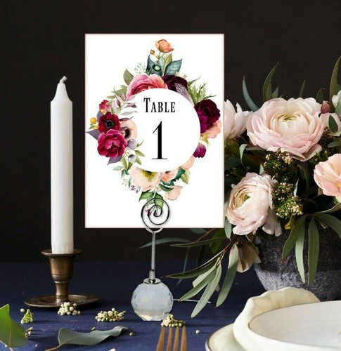Boho floral frame - table, number