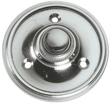 Polished Chrome 60mm Circular Victorian style Door Bell Push / Switch (BC39)