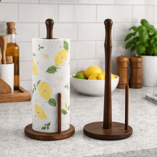Wooden paper towel holder - paper,