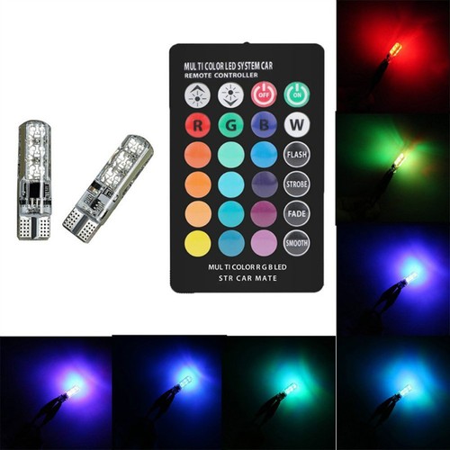 2pcs t10 6smd - 6smd, rgb