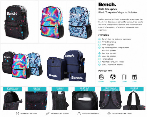 Bench kids backpack - bench,