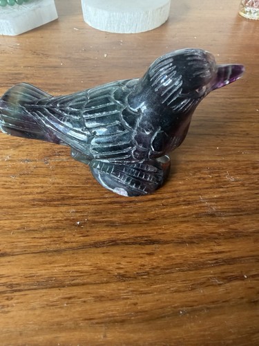 Fluorite bird carving - fluorite,