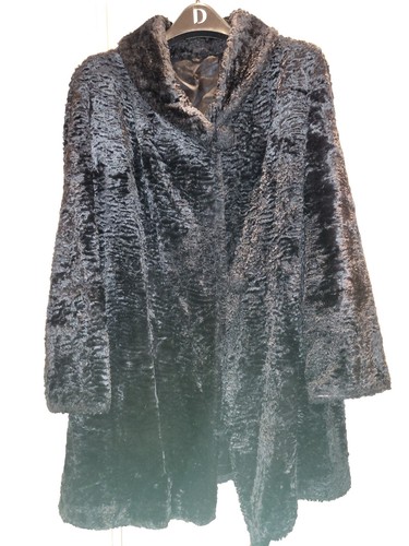 Vintage faux fur coat black - faux,