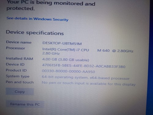 Laptop working with - rm,
