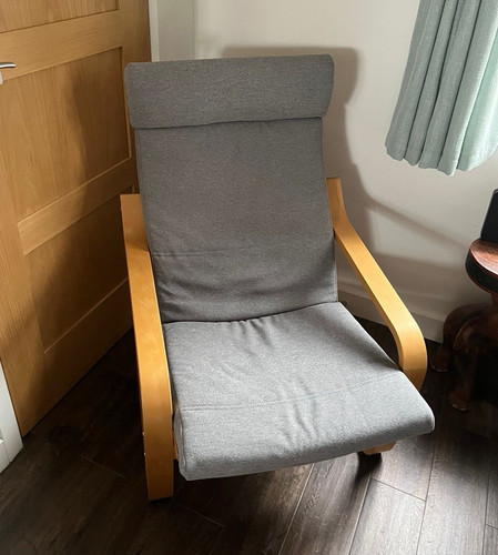 Ikea poang grey fabric - ikea,