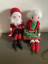 Hand Knitted Santa and  Mrs