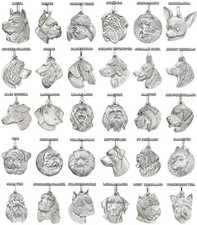 LARGE DOG PENDANTS! 30 Breeds Akita to Yorkie. Solid Sterling Silver Handmade UK