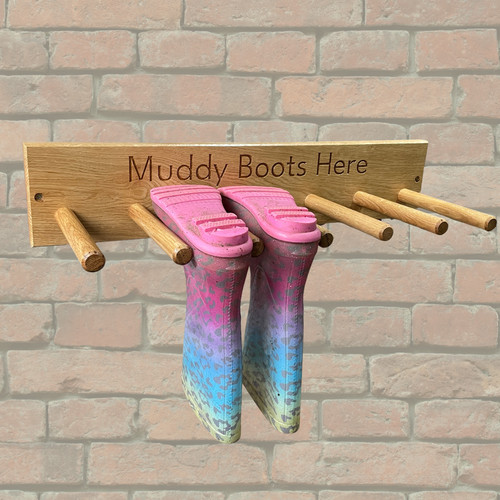 Welly boot rack - -, engraved