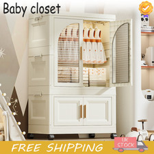 Large Folding Portable Kids Wardrobe Baby Closet Children's Storage Organizer UK