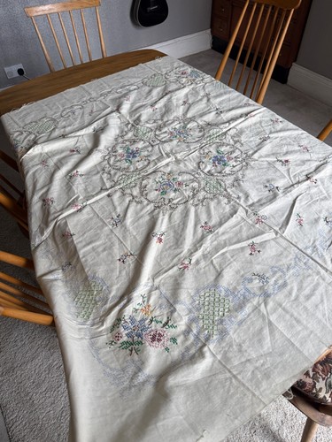 Vintage large hand embroidered - vintage,