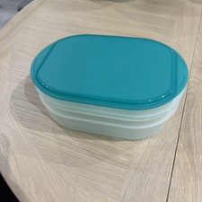 Tupperware Fridge Stackable 3 Piece Deli Keeper Meat/Cheese Set Green