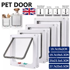 4-Way Pet Dog Cat Safe Lockable Locking Door Brushy Flap Door Screen S-XL Sizes