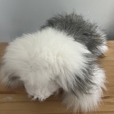 Old English Fluffy Sheep Dog Soft Toy Laying 12”