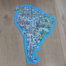 VINTAGE WADDINGTON JIG-MAP  JIGSAW PUZZLE SOUTH AMERICA - 3 missing pieces