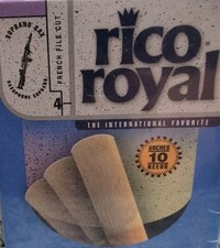 Rico Royal Soprano Saxophone Reeds Strength 4.0 Box of 10 RIB1040