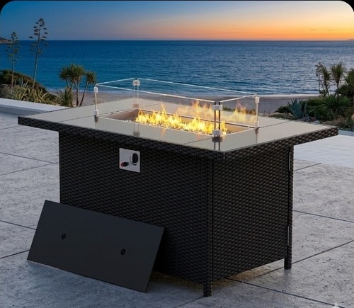 Rattan garden firepit - rattan,