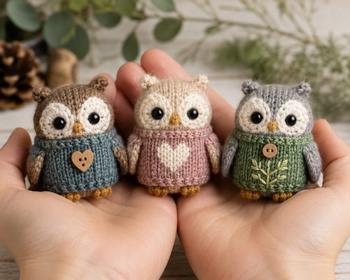 Owl knitting pattern bundle - knitting,