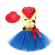Toy Story 4 Jessie Bubble Dress Halloween Cosplay Costume Little Girls Kids Hat