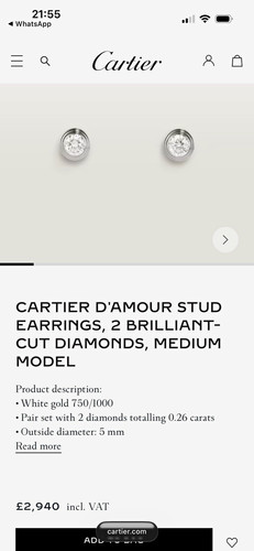 Cartier amour medium stud - cartier, d'amour