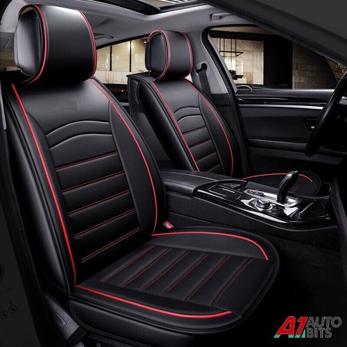 Black leather front car - black, pu