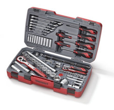Teng 95 Piece 1/4" & 1/2" Dr. Socket, Ratchet,Spanner,Screwdriver Tool Set,TM095