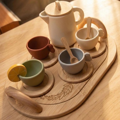 Silicone pretend play tea - pretend, set