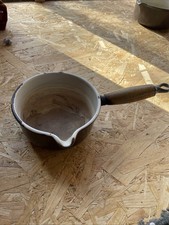 Vintage Le Creuset #14 Sauce Pan Blue Wood Handle