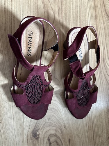 Ladies pavers burgundy sandals - ladies,