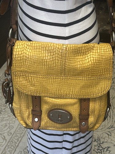 Fossil maddox yellow leather - yellow,